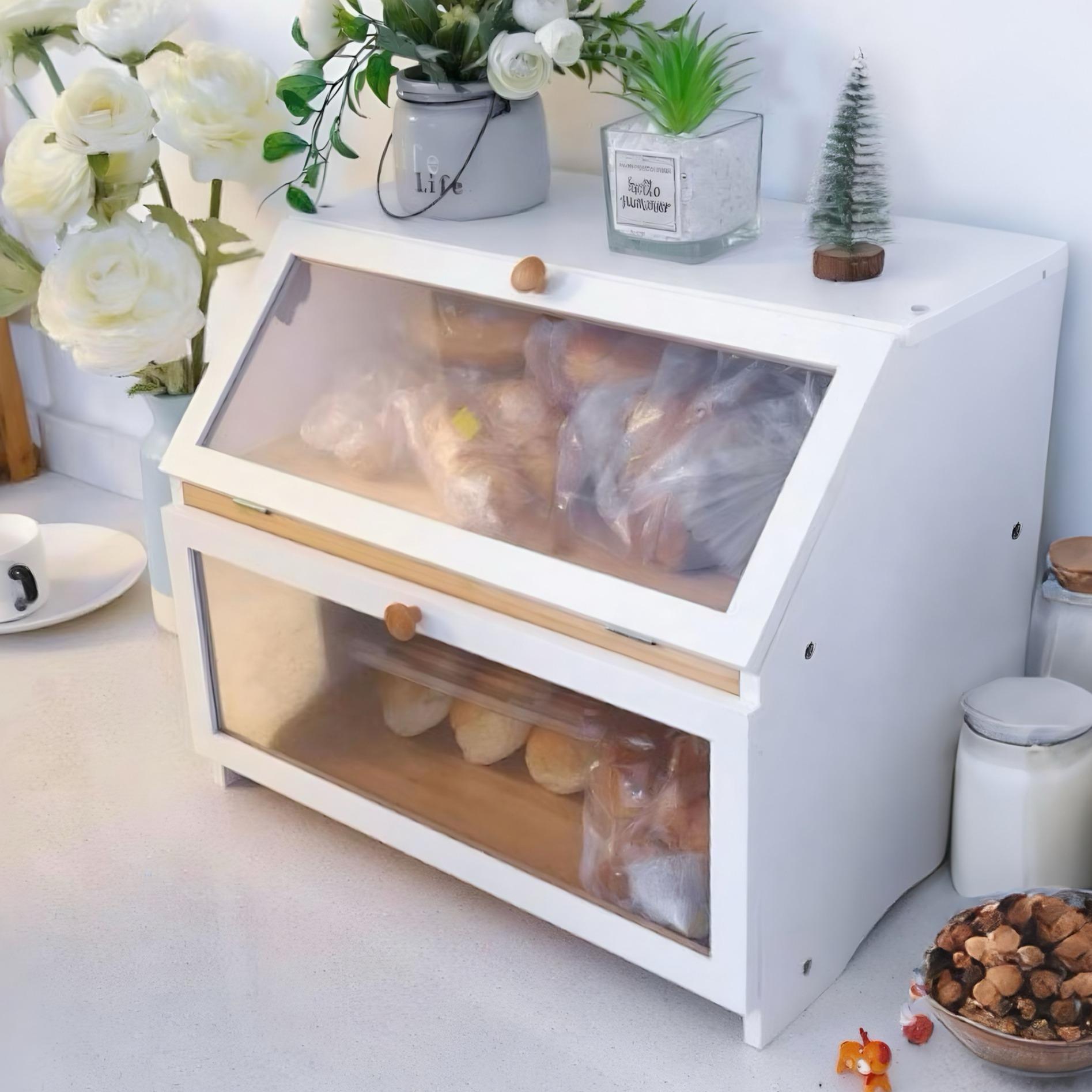 Commercial Kitchen Utensil Organizer - HOMEKOKO Doppelschichtige Brotbox für die Küchenarbeitsplatte,