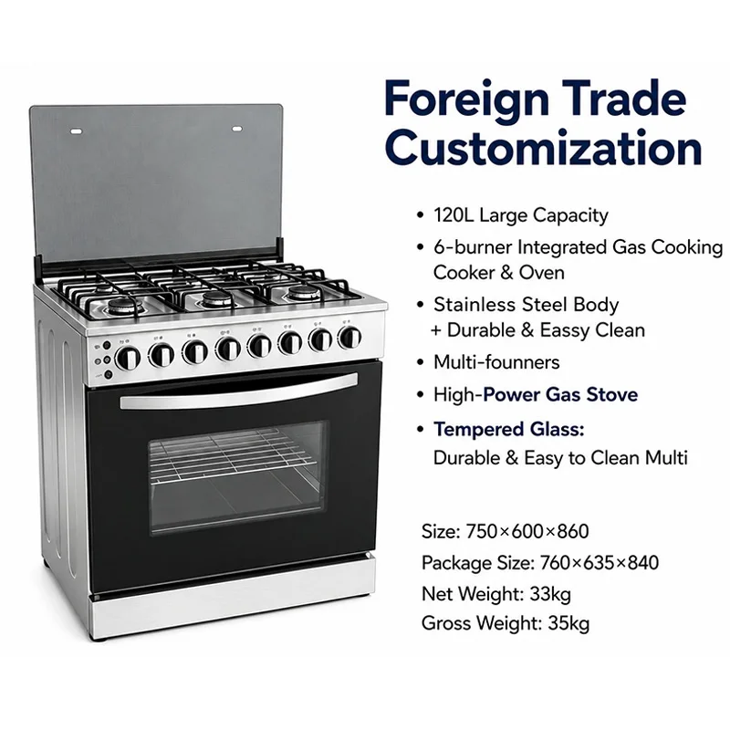 Commercial Kitchen Oven - Gewerblicher 6-Flammen-Gasherd mit Backofen – Ausstattung
