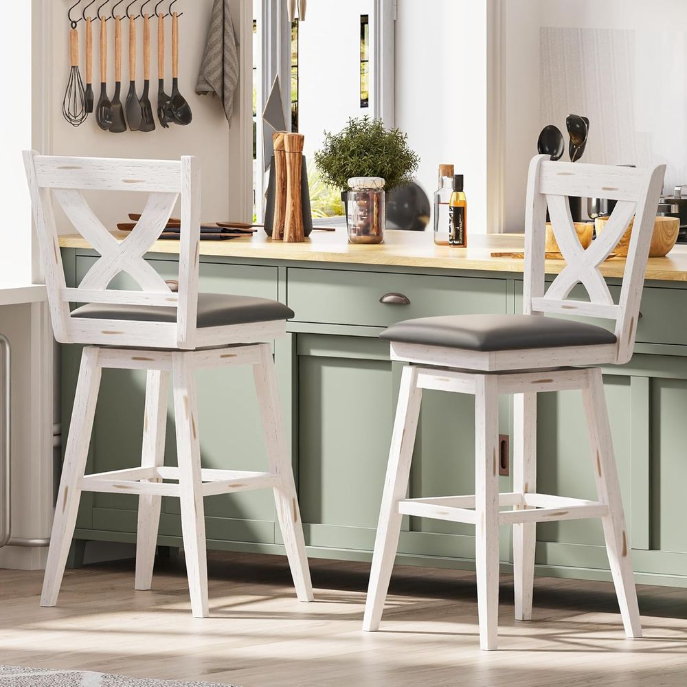 Commercial Kitchen Island - Drehbare Barhocker-Set, 2 Stück, 29 Zoll