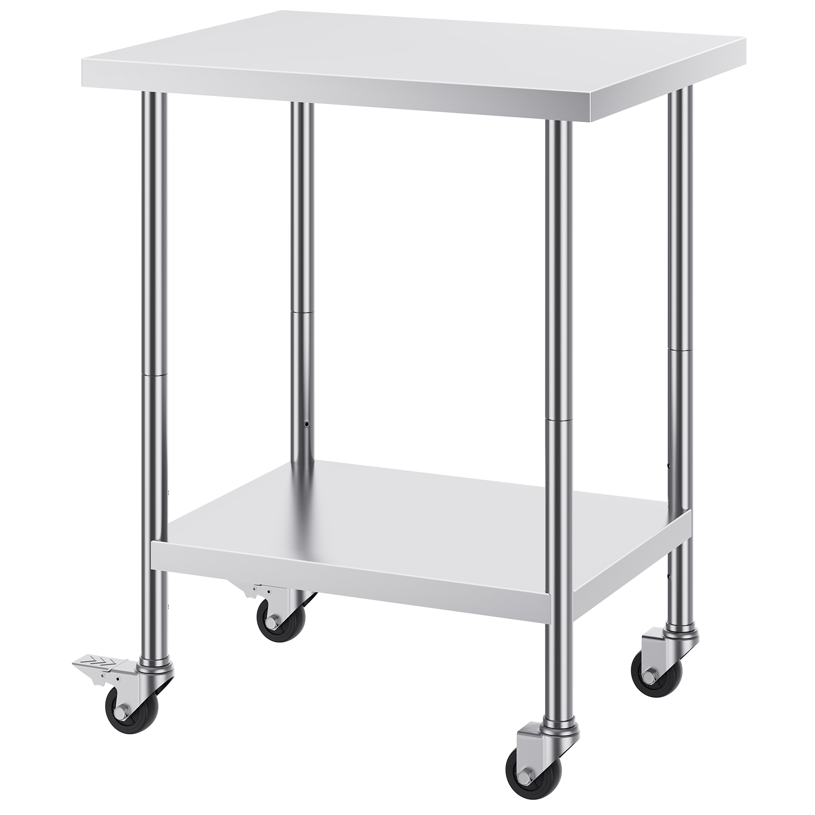 Commercial Kitchen Tables - SucceBuy Edelstahl-Arbeitstisch mit Rollen, 3 höhenverstellbare