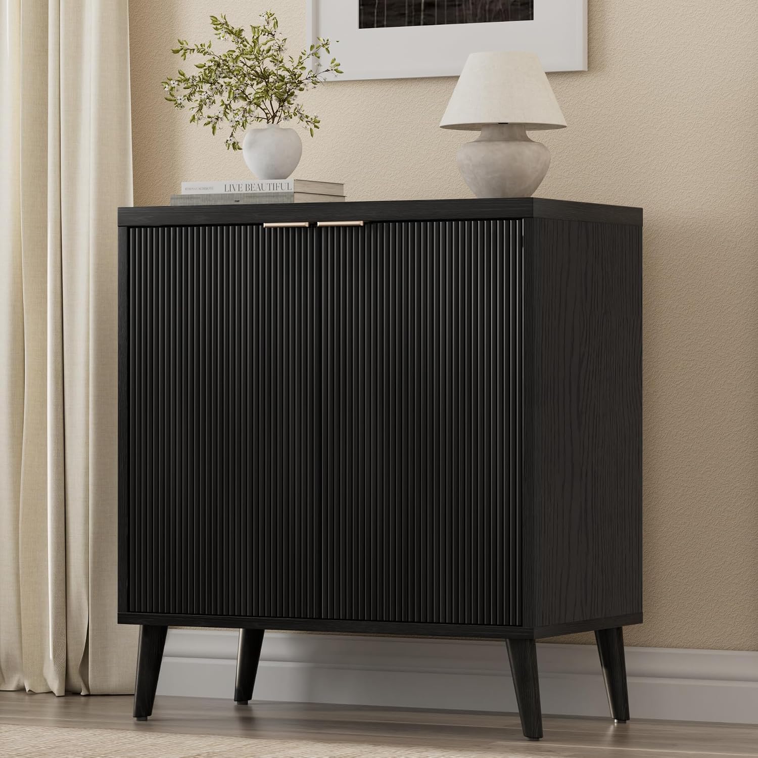 Commercial Kitchen Tables - Geriffeltes Buffet-Sideboard mit Stauraum, modernes Sideboard