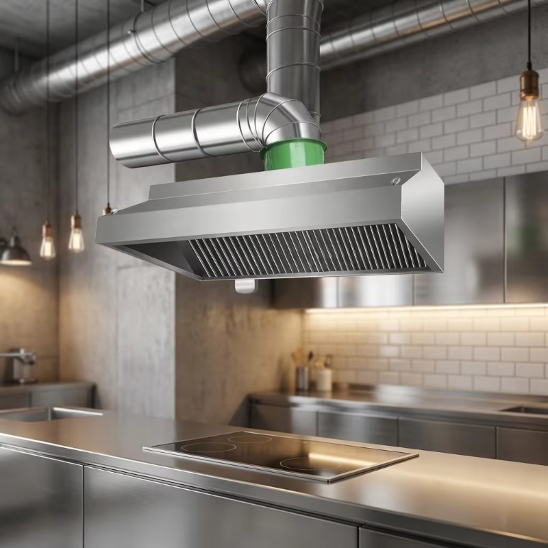 Commercial Kitchen Exhaust - Kommerzielle Anpassbare Küchen-Wandmontierte Edelstahl-Kombinations-Dunstabzugshaube 400W Motor