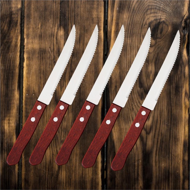 Commercial Kitchen Knives - 1-20 Stücke Edelstahl Steakmesser Holzgriff Abendessen