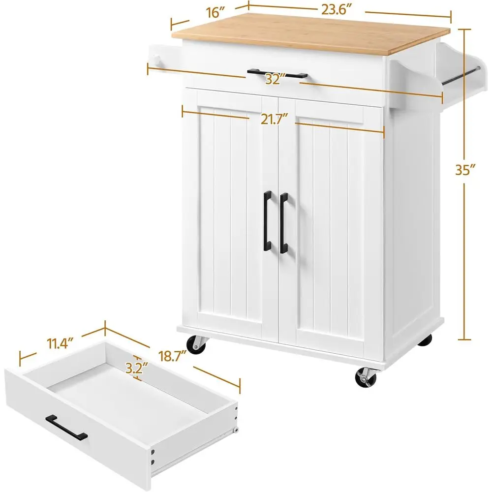 Weißer Rollbarer Küchenwagen m – Commercial Kitchen Island Bewertung und Preis