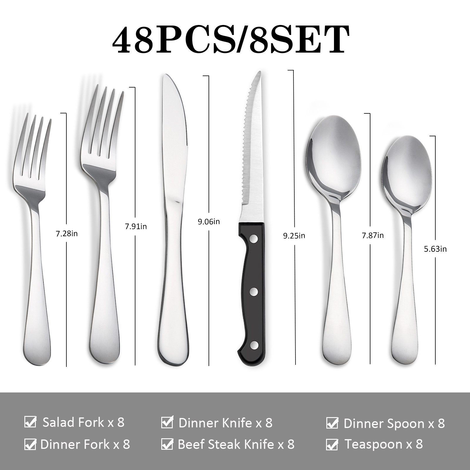 KOOMADE 48-teiliges Besteckset – Commercial Kitchen Knives Bewertung und Preis