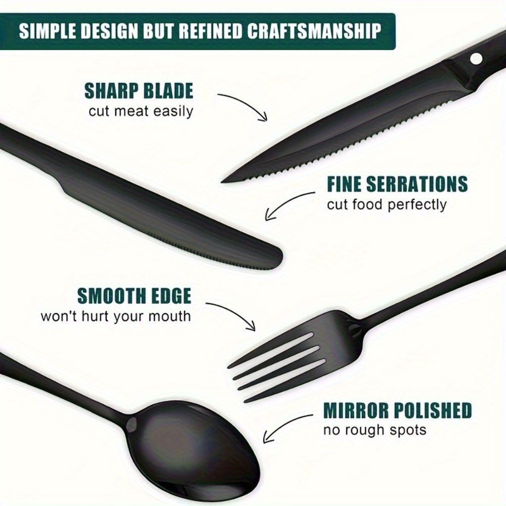 30-teiliges schwarzes Bestecks – Commercial Kitchen Knives Bewertung und Preis